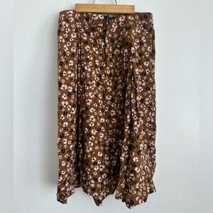 Who What Wear Pink Floral Midi Skirt